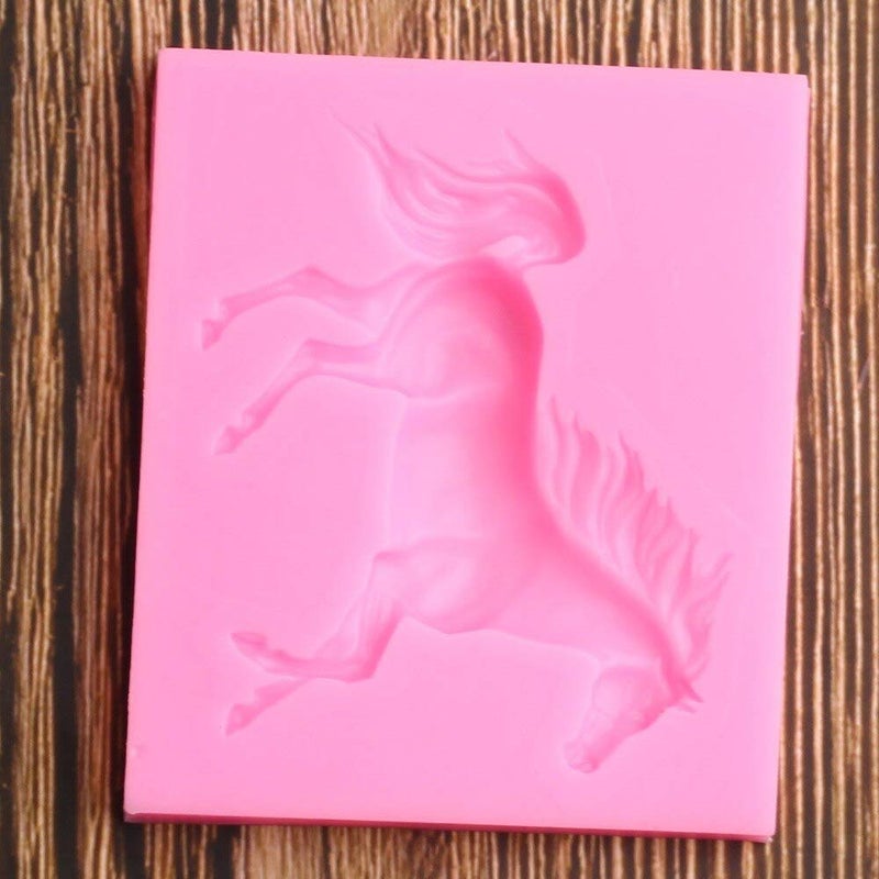 Seedomes 1pc Cute Animal 3D Running Horse Silicone Mold for DIY Desserts Jelly Shots Fondant Mold Pudding Chocolate Crystal Handmade Ice Cream Cupcake Cake Topper Decoration Soap Mould Candy Gum Paste - Image 2